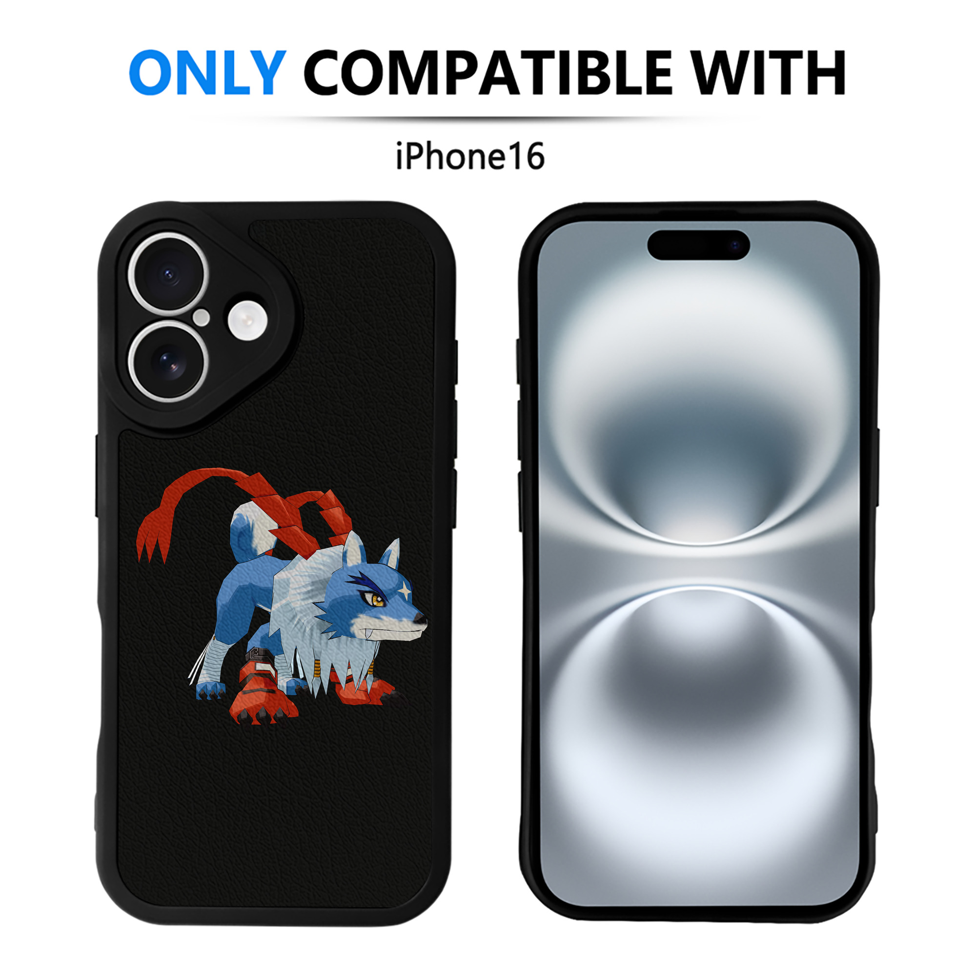 （画像用） Digimon デジタルモンスター/デジモン 【iPhone 16シリーズ対応】シリコンスマホケース（レザー調） 材質：シリコン